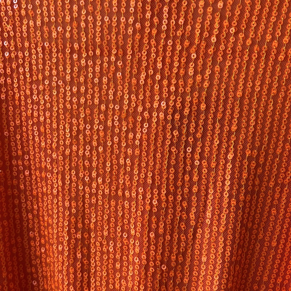 Fashion Nova Sparkly Orange Romper - Picture 7 of 8